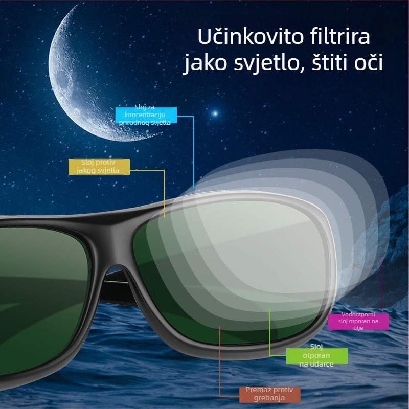 Zaštitne naočale za zavarivanje TIG/Arc, protiv odsjaja, protiv šljake, polikarbonatni okvir, tamnozelene leće