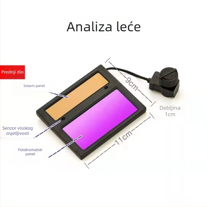 Zaštitne naočale za zavarivanje s lećama automatskog zatamnjenja; staklene leće; pogodne za električno/gazno TIG zavarivanje; debljina leće 2–5; prolaz svjetla 6–13