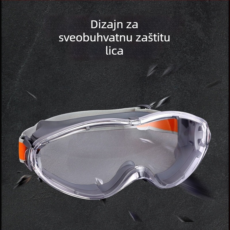 Zaštitne naočale od silikona s lećama od polikarbonata, dvobojne, otporne na vjetar i prskanje, podesivi remen
