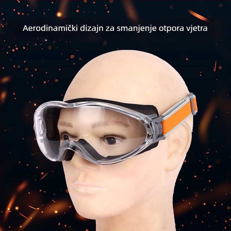 Zaštitne naočale od silikona s lećama od polikarbonata, dvobojne, otporne na vjetar i prskanje, podesivi remen