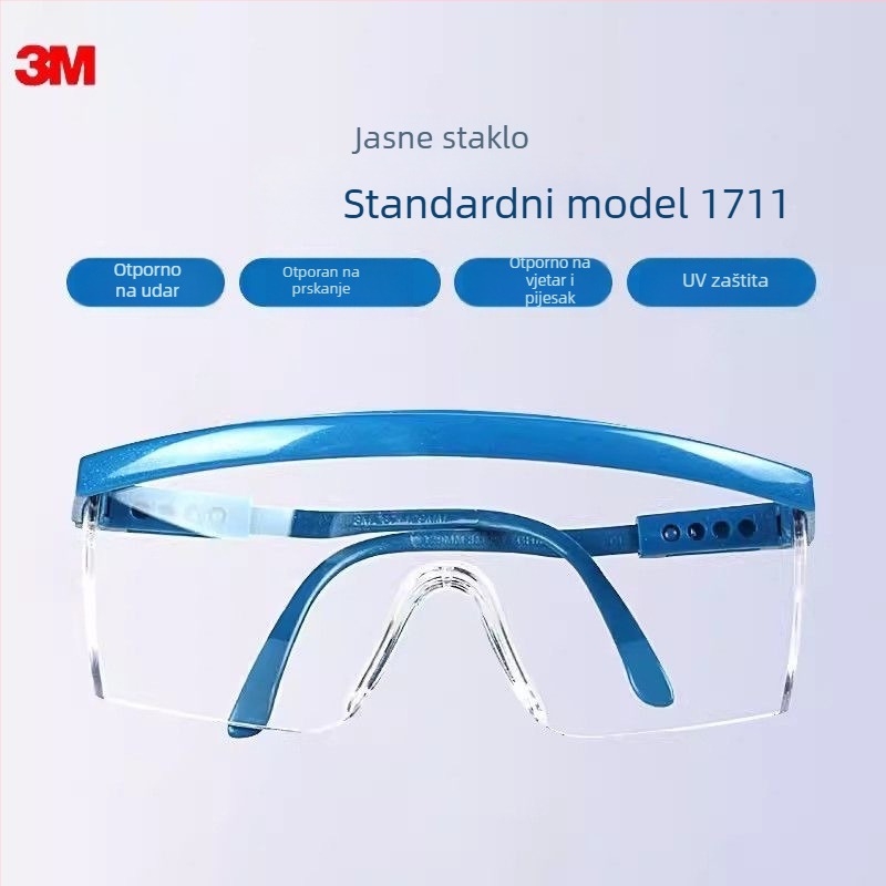 Zaštitne naočale za zavarivanje, model 1711, PC materijal, podesivi okvir, debeli leće, visoka propusnost svjetla