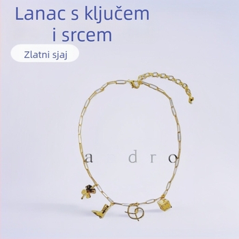Ogrlica od legure, elektroplatirana, oblik leptira, standardni lanac, privjesak od legure