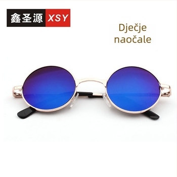 Dječje sunčane naočale, okrugli okvir, UV400 PC leće, puni okvir plastika+metal