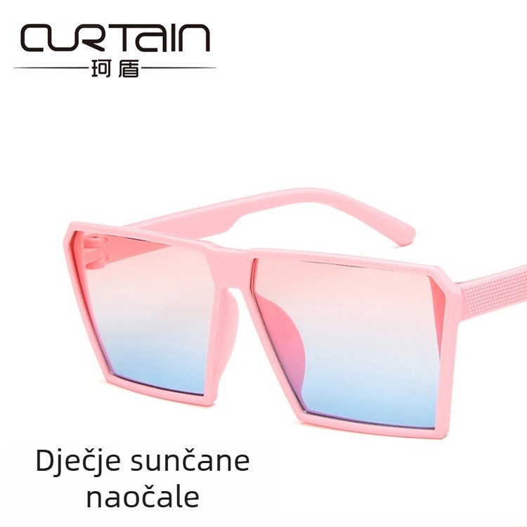 Dječje sunčane naočale s kvadratnim okvirom i reflektirajućim lećama, UV400, unisex