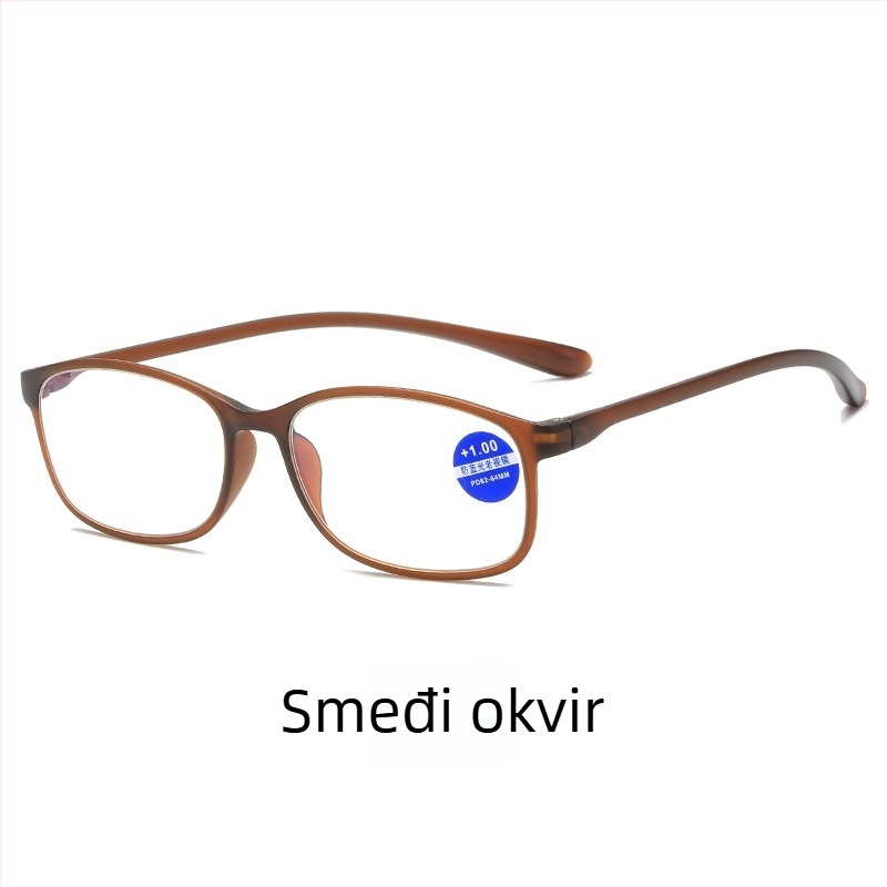 Lagane naočale za čitanje TR90 s zaštitom od plavog svjetla, model 1906, muški retro stil