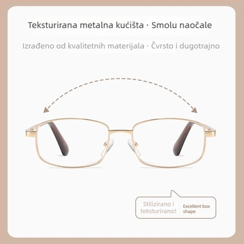Naočale za čitanje, metalni puni okvir, leće od smole, 650–2000D, za odrasle
