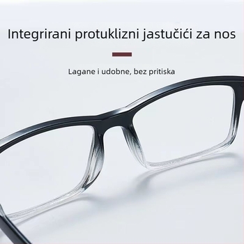 Muške prijenosne naočale za čitanje s kristalnim lećama, ultra lagane, otporne, visokokvalitetan ovalni okvir.