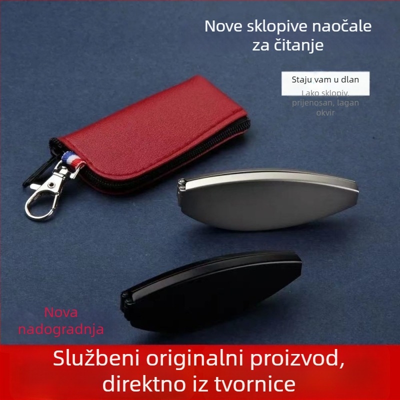 Kompaktne sklopive naočale za čitanje za muškarce i žene, srednje dobi i starije osobe, protiv plavog svjetla, prijenosne, otporne na padove i tlak