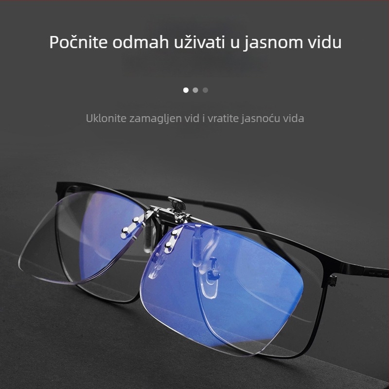Čitačke naočale s klipsom: TAC leće, zaštita od plave svjetlosti i UV, višefunkcionalne za daleko i blizu, kvadratni okvir TR90/TR, poslovni/elegantan/minimalistički stil (Zima 2024)