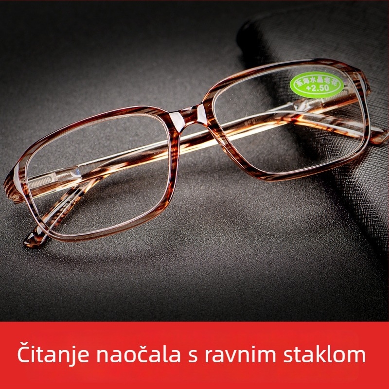 Naočale za čitanje s staklenim lećama, asferične leće, puni okvir, ovalni okvir, model 868.