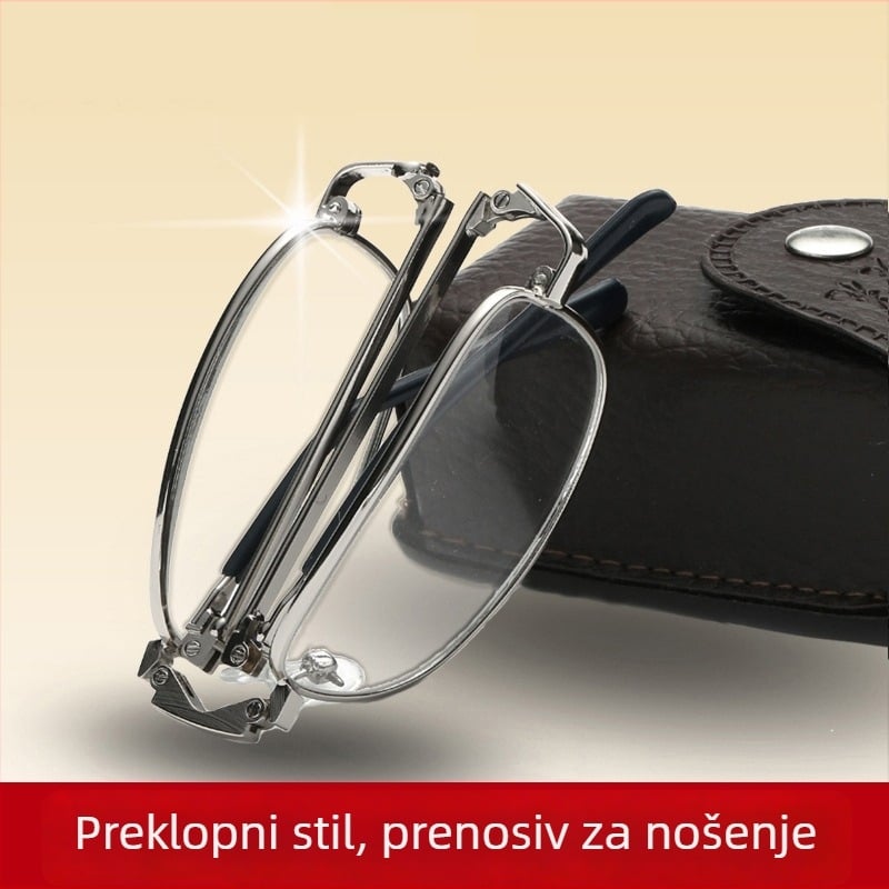 Sklopive naočalne za čitanje s metalnim okvirom – prijenosne presbiopijske naočale, minimalistički dizajn, za muškarce i žene