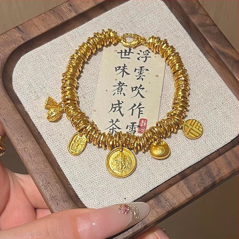 Naramnica od mesinga s pozlaćenim životinjskim motivom, palatnog stila, ručni nakit za žene (Materijal: mesing; Obrada: elektroplating; Motiv: životinja; Stil: palatni; Za: žene)