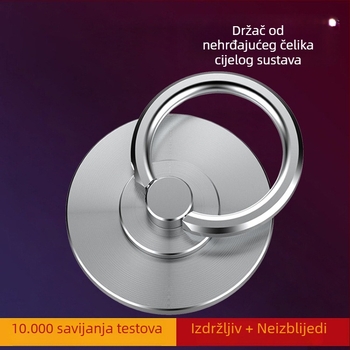 Držač prstena za telefon — stolni, rotacijski i sklopivi; materijal: 304 nehrđajući čelik; težina: 20 g; površina: CD uzorak na bazi