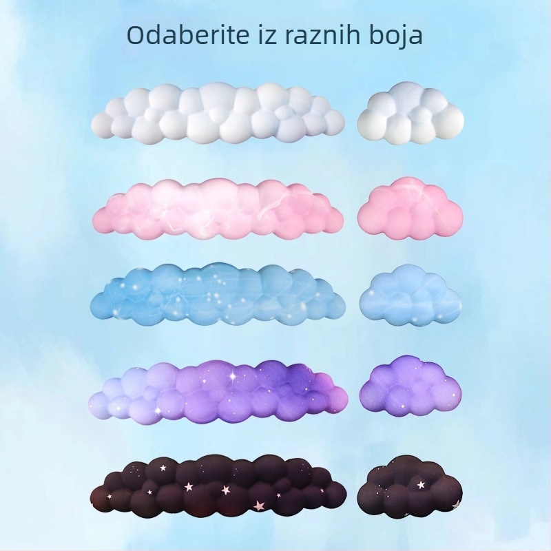 Podloga za zglob za ured, silikon, vodootporna, model inspiriran oblacima, 330 g