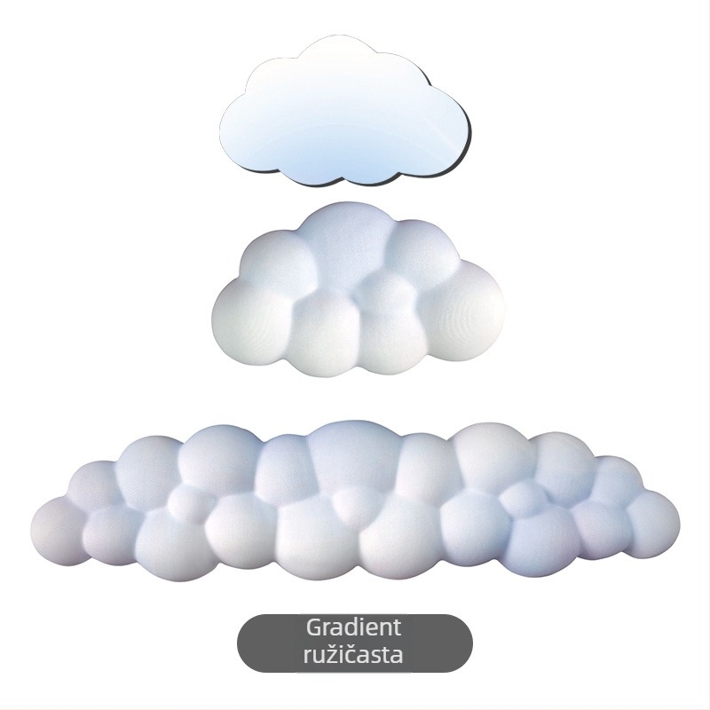 Podloga za zglob za ured, silikon, vodootporna, model inspiriran oblacima, 330 g