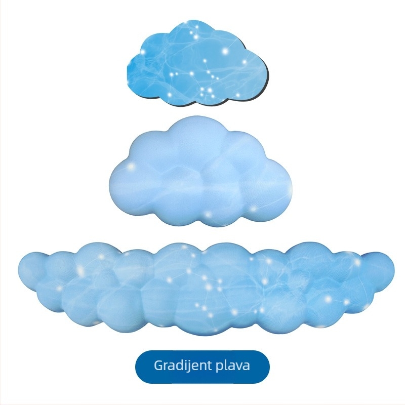 Podloga za zglob za ured, silikon, vodootporna, model inspiriran oblacima, 330 g