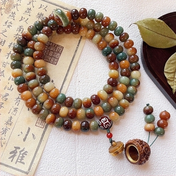 Bodhi narukvica s 108 perli, višestruki omot, Buddha perle za muškarce i žene, stil ogrlice