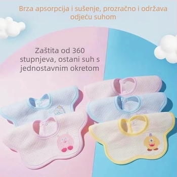 Dječji salivnjak za bebu – Eko pamuk, čisti pamuk >95%, vodootporan s kopčom, unisex, za novorođenčad 0–1 godina