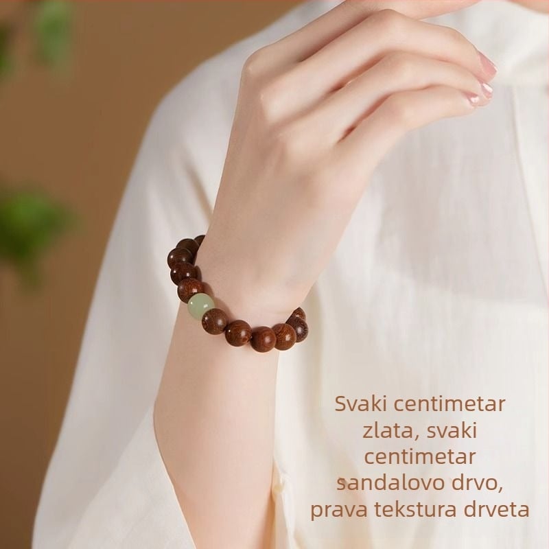 Zlatna Nanmu narukvica s 108 perlama, jednostruka, za muškarce i žene