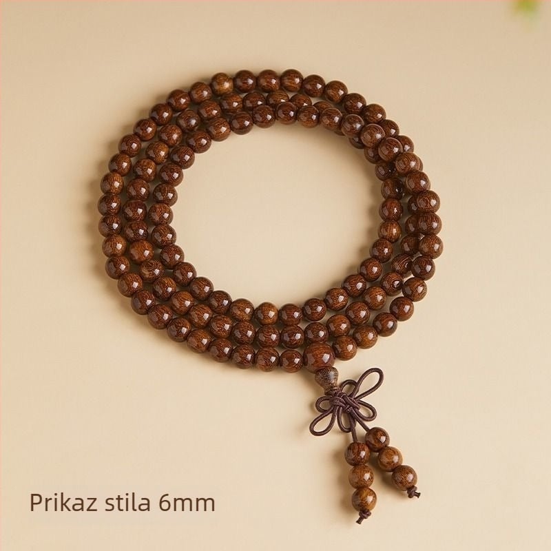 Zlatna Nanmu narukvica s 108 perlama, jednostruka, za muškarce i žene