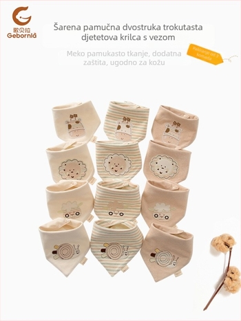 BeBi trokutični biber Gebornla/Song Bella, čisto pamuk, karikatura uzorak, sigurnosna klasa A, za dojenčad i djecu 1–3 godine