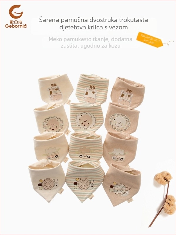 BeBi trokutični biber Gebornla/Song Bella, čisto pamuk, karikatura uzorak, sigurnosna klasa A, za dojenčad i djecu 1–3 godine