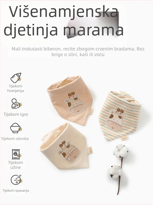 BeBi trokutični biber Gebornla/Song Bella, čisto pamuk, karikatura uzorak, sigurnosna klasa A, za dojenčad i djecu 1–3 godine