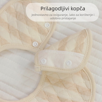 Dječja baveta s 360° rotacijom, pamukasta upijajuća baveta za novorođenčad, prugast uzorak.