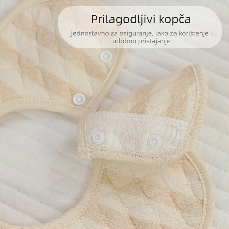 Dječja baveta s 360° rotacijom, pamukasta upijajuća baveta za novorođenčad, prugast uzorak.