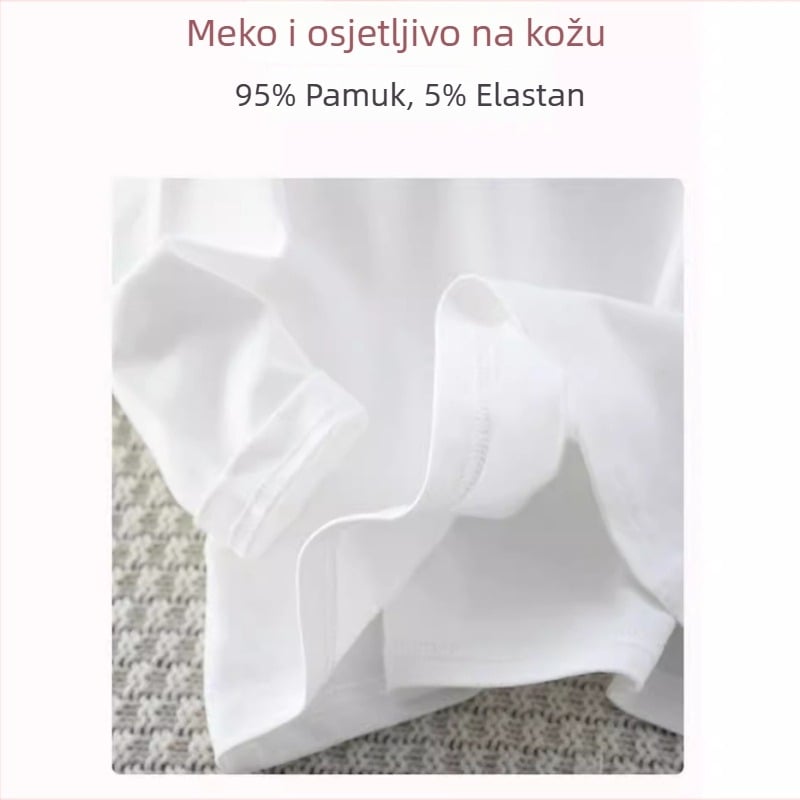 Dječji T-shirt 95% pamuk, okrugli vrat, jednobojna, meka tkanina, za djecu 3-8 i 8+ godina, pogodno za proljeće, ljeto i jesen