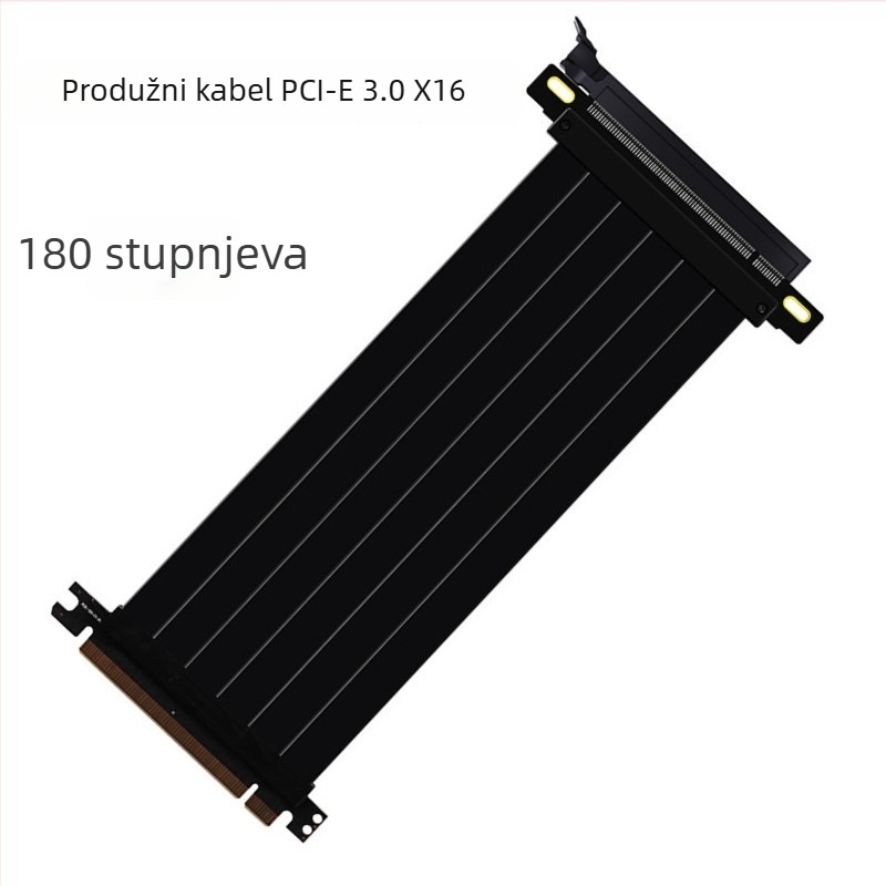 PCIe 3.0 GPU produžni kabel, patch kabel, PCIe x16, kutovi 180° i 90°, model CX26, prijenos podataka 16GB