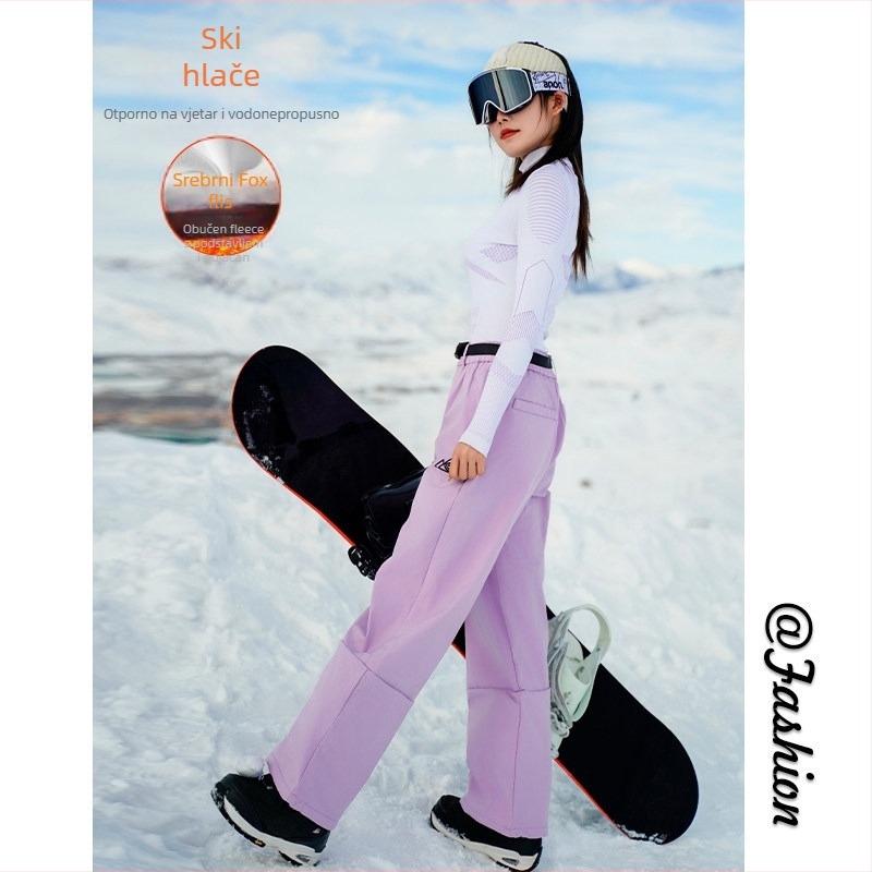 Skijaške hlače vodootporne s yak vunom, tople za vanjsku upotrebu – Sleccter