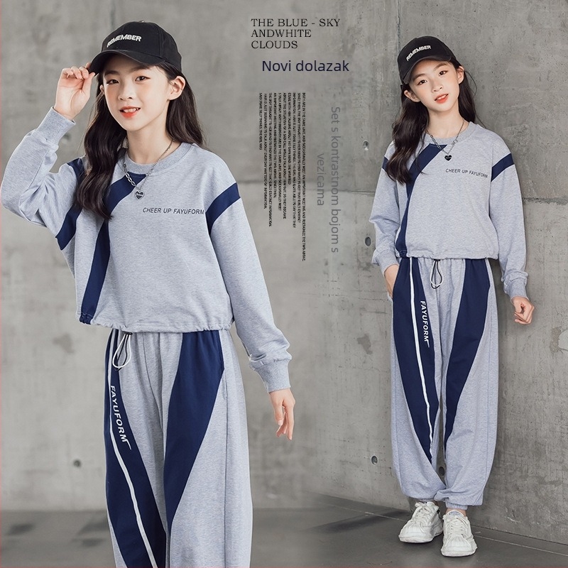 Dječji pamučni dvodijelni set, dugi rukav, bez kapuljače, korejski stil