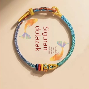 Narukvica od užeta s blagoslovom za ispit, unisex, prirodni stil, pleteni, proljeće 2025, individualno pakiranje