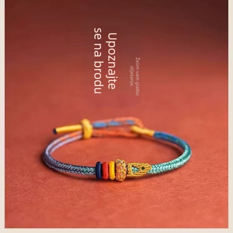 Narukvica od užeta s blagoslovom za ispit, unisex, prirodni stil, pleteni, proljeće 2025, individualno pakiranje