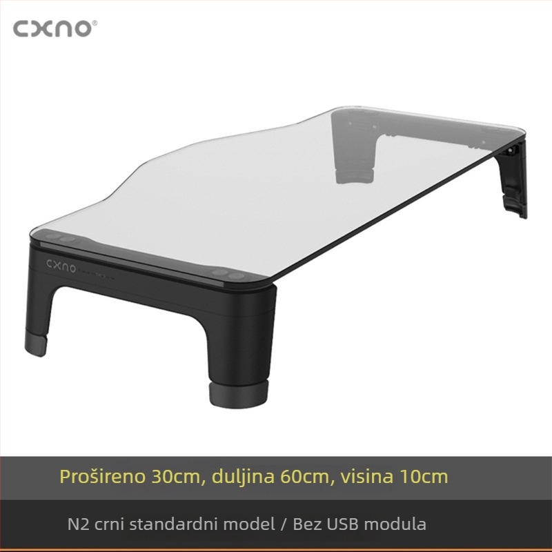 CXNO N2600 MAX podiznački stalak za monitor s USB proširenjem, plastični stolni držač ekrana i ladica za tipkovnicu