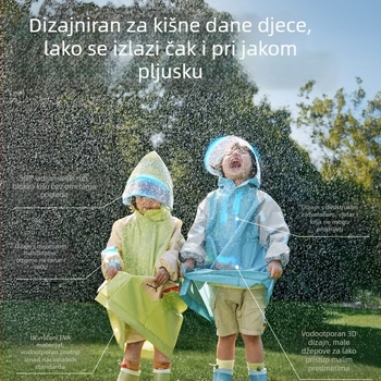 Kaput za kišu za biciklizam, PVC tkanina, PU vodootporna ljepilna sloj, uobičajena debljina, višekratna upotreba