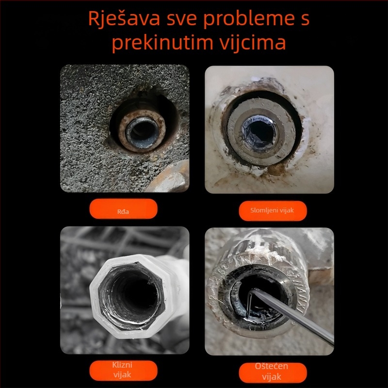 Enjoy Alat za demontažu kutnog ventila — odvijač za slomljene navoje, krom-vanadij čelik, 1 komplet, kućna upotreba