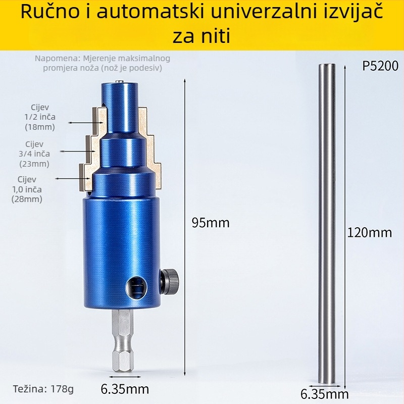 Enjoy Alat za demontažu kutnog ventila — odvijač za slomljene navoje, krom-vanadij čelik, 1 komplet, kućna upotreba