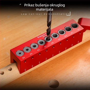 Pozicionator rupe za drvo pod kutem od 45° za četvrtasto drvo – aluminijska legura, Fengsen, 4–12 mm, 1 kom