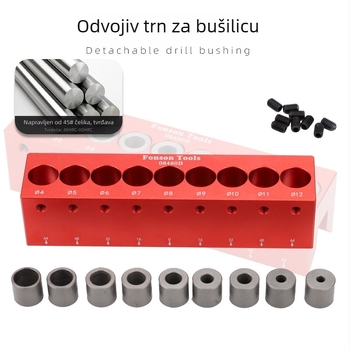 Pozicionator rupe za drvo pod kutem od 45° za četvrtasto drvo – aluminijska legura, Fengsen, 4–12 mm, 1 kom
