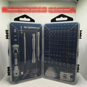 Set odvijača 115-u-1 za kućnu upotrebu, krom-vanadijevo čelika, marka WEEW, standard Formula (Materijal: krom-vanadijevo čelika; Set: 115-u-1; Namjena: kućna uporaba; Marka: WEEW; Standard: Formula)