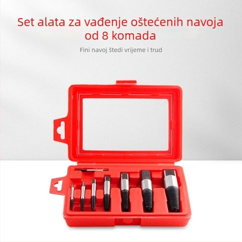 8-dijelni set za vađenje prekinutih vijaka od visokougljične čelika, kućna uporaba, 4–35 mm