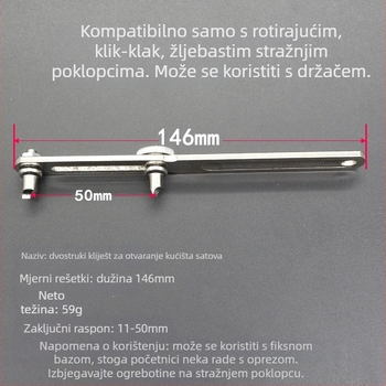 Alat za demontažu stražnjeg poklopca sata, otvarač sa dva kandža, komplet 1, težina 0.06