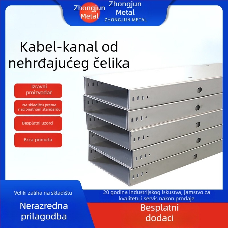 Most za kablove od nehrđajućeg čelika 304, žljebasti tip, prilagodljivo; model: nehrđajući čelični most; primjena: nafta, kemijska industrija, elektroenergetika, telekomunikacije