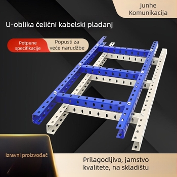 Unutarnji kabelski nosač od nehrđajućeg čelika s trapeznim presjekom, U-oblik, za električne i komunikacijske prostorije, prilagodljiv