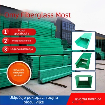 Fiberglass kabelski sustav (tipovi: trough, ladder, tray, reinforced, pipe box) – ISO 9001 certifikat, prilagodljivo, primjenjivo u kemijskim postrojenjima, tunelima, zračnim lukama, metro