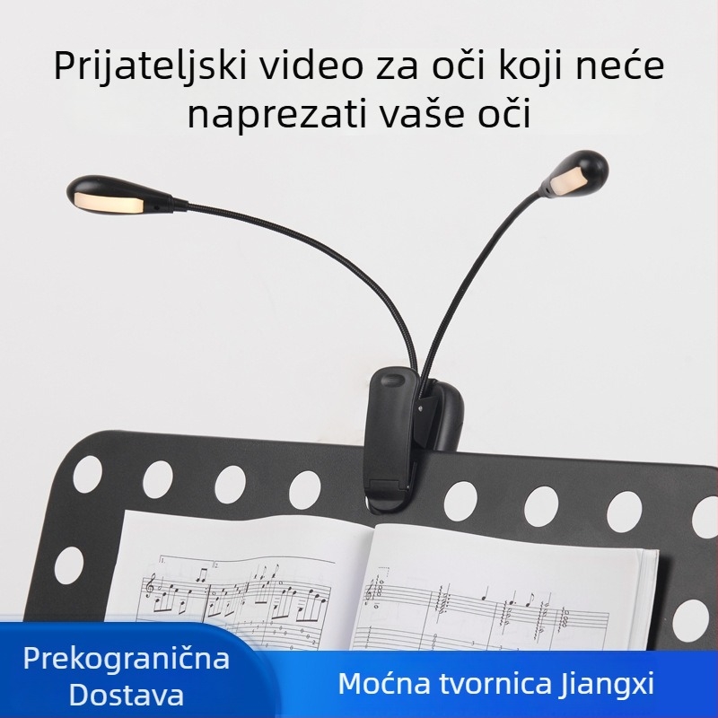 LED klips lampica za učenje, zaštita vida, USB napajanje, svjetlo za note i klavir