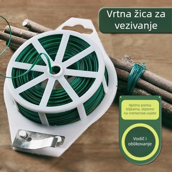 Set plastično obloženog vrpca za vezivanje u vrtu (tri dijela) za ruže i penjačice – alat za vezivanje biljaka