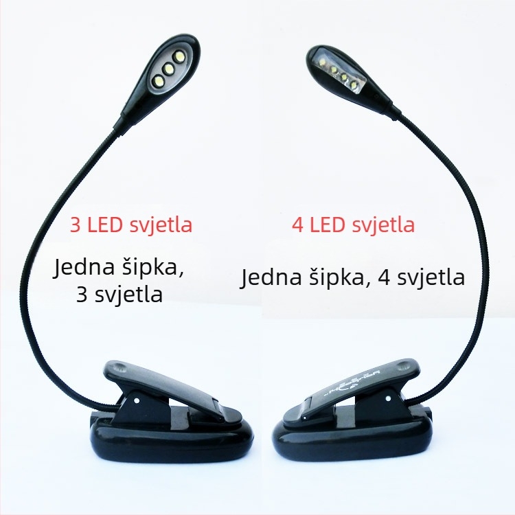 LED lampica za čitanje s klipom, 8 LED, USB napajanje, model 906